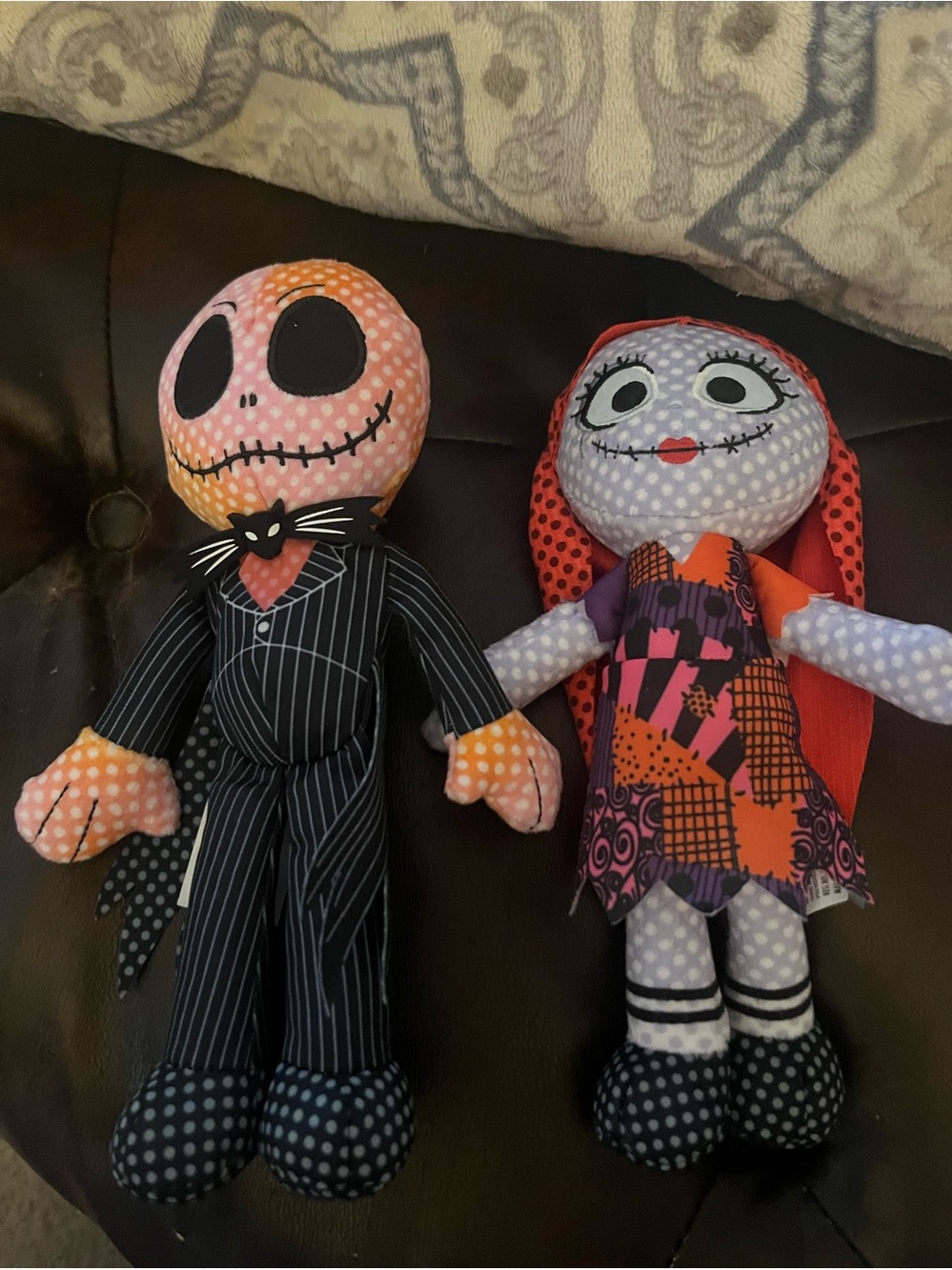 Disney Jack Skellington & Sally Plush Duo - Orange, Purple, Black